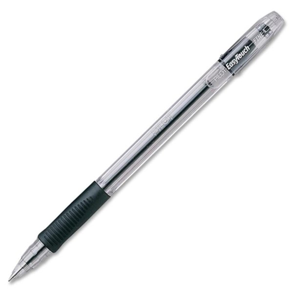 Pilot EasyTouch Ballpoint Stick Pen- Black Ink- Fine- Dozen 32001
